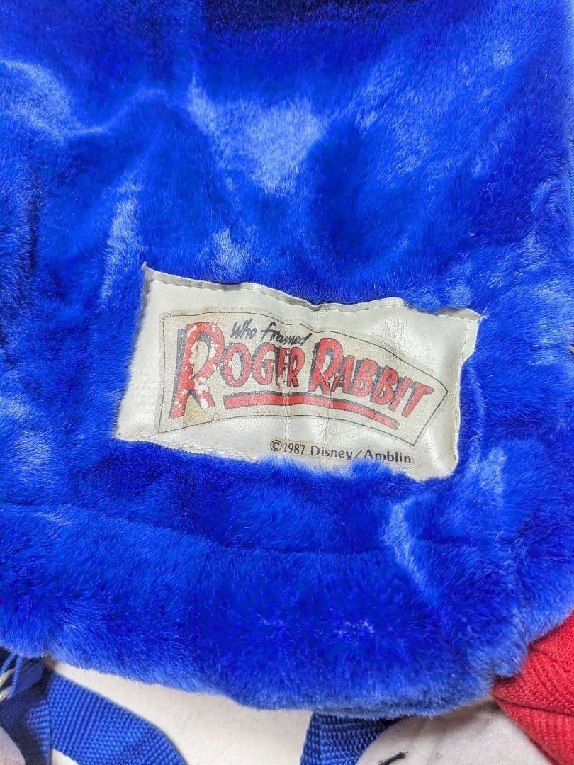 80s Disney ROGER RABBIT Vintage Plush Backpack