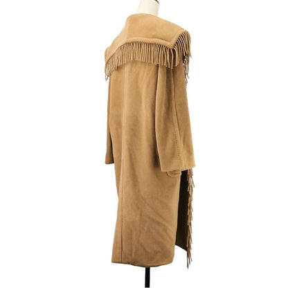 Max Mara 100% camel fringed gown coat size 36, camel Women USED