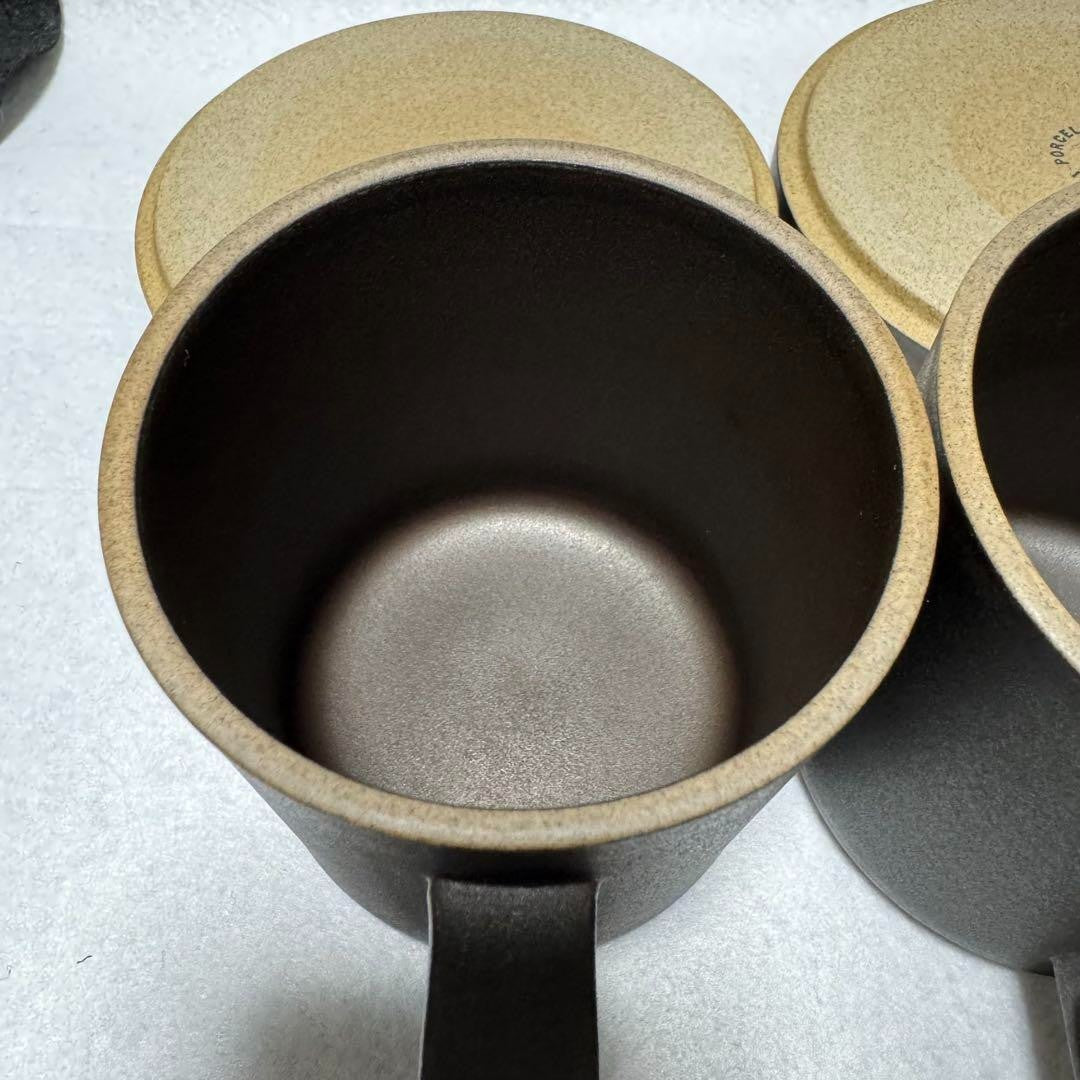 Hasami Porcelain Black Plate 14.5cm Mug Cup M 4 Set