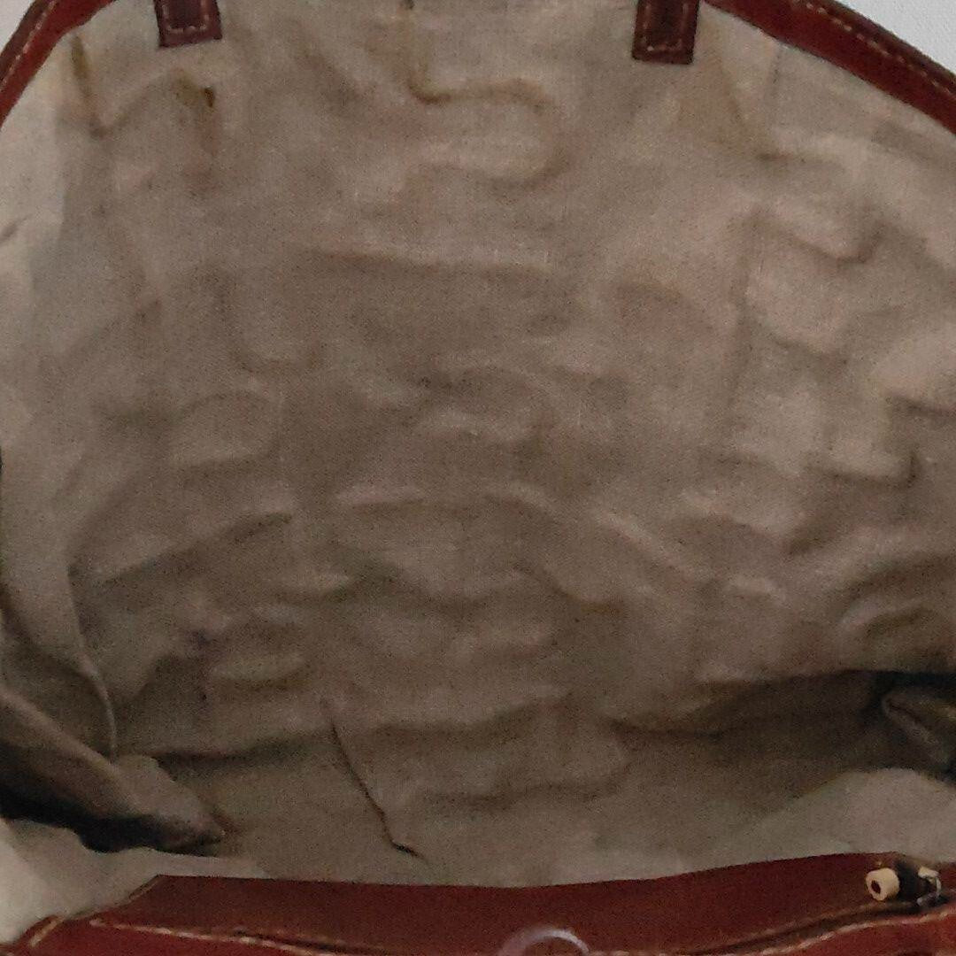 Used Henry Cuir Puzzle Tote Bag Hand Bag Leather Brown Color Very Rare JAPAN