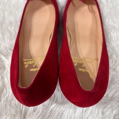 Rare Christian Louboutin Red Suede Ribbon Heels Pumps Size 35.5 (US 5)