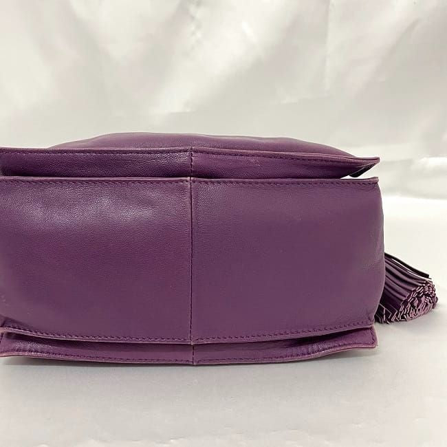 LOEWE Flamenco 30 Shoulder Bag Tassel Handbag Purple