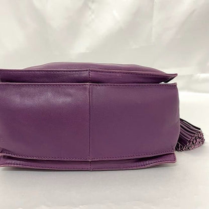 LOEWE Flamenco 30 Shoulder Bag Tassel Handbag Purple