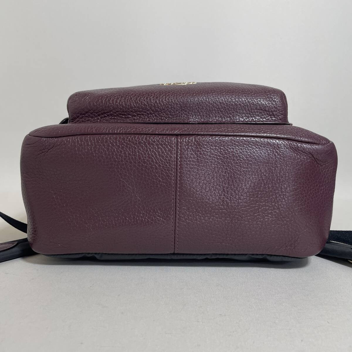 Coach Leather Backpack Purple Authentic Women's Rucksack Bag