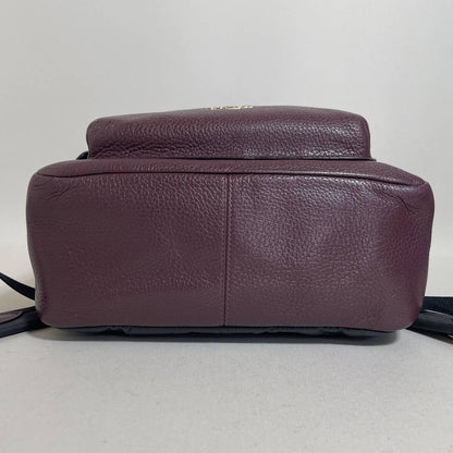 Coach Leather Backpack Purple Authentic Women's Rucksack Bag