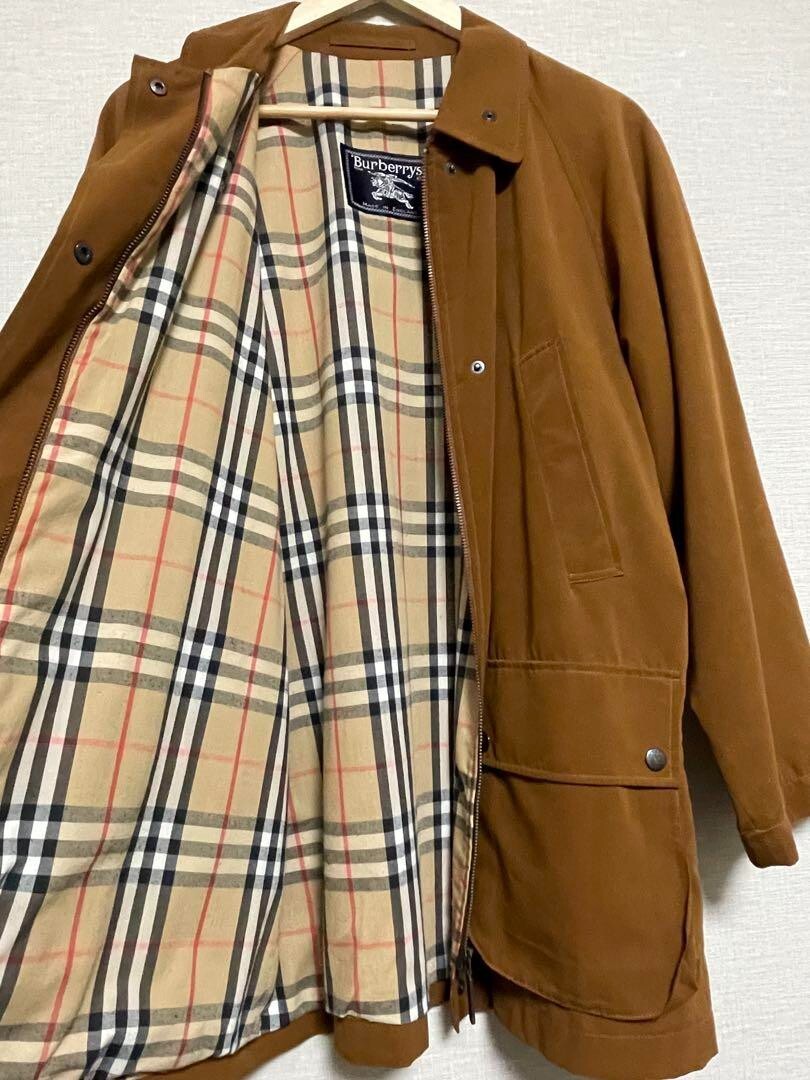 Burberrys Vintage Hunting Coat Men Size L Brown Nova Check Made in England EX