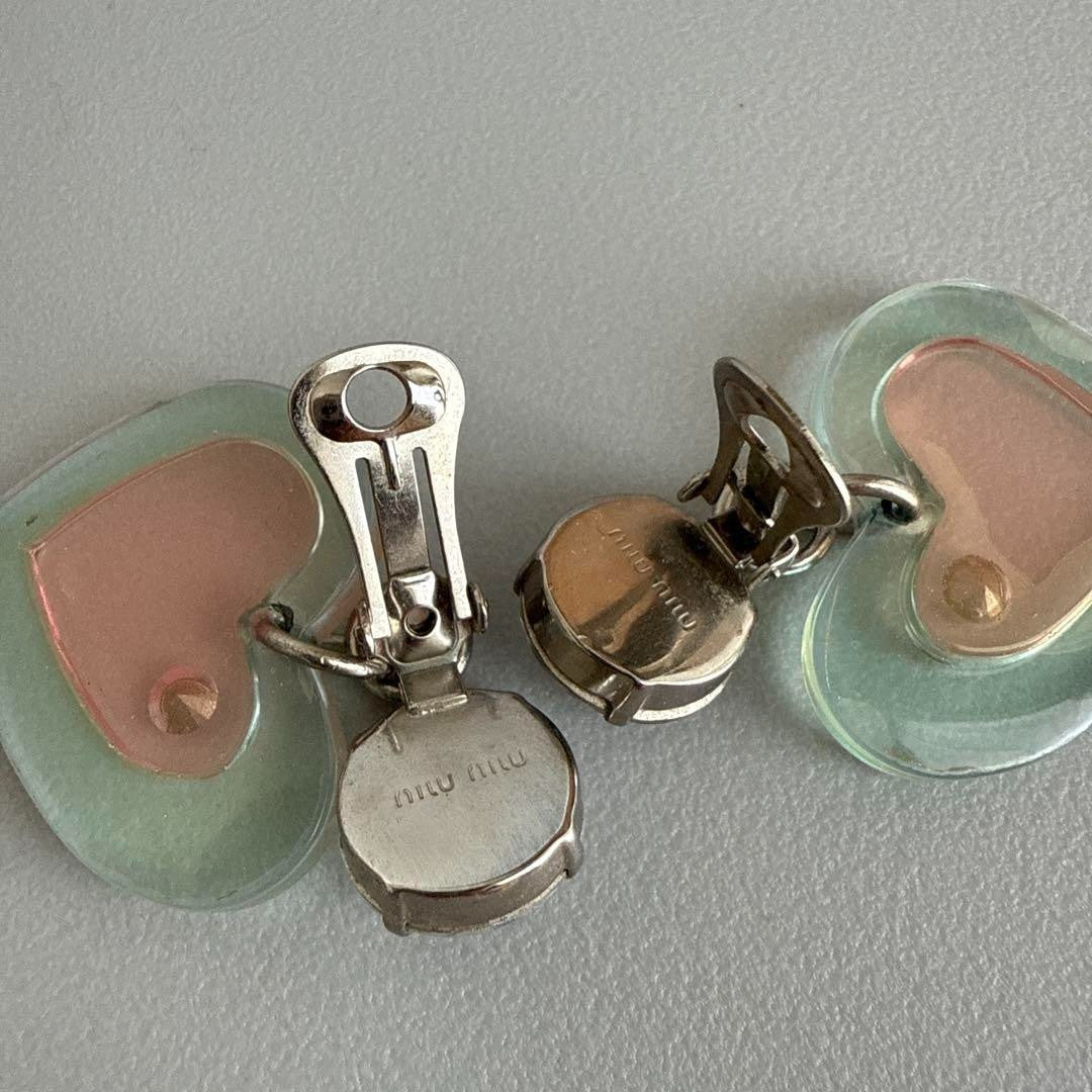 Miu Miu Heart Earrings Designer Limited Edition Luxury Rare Model Women VHTF Pre