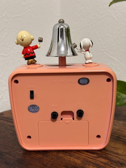 Snoopy & Charlie Brown alarm clock Operation Confirmed Retro Rare Japan