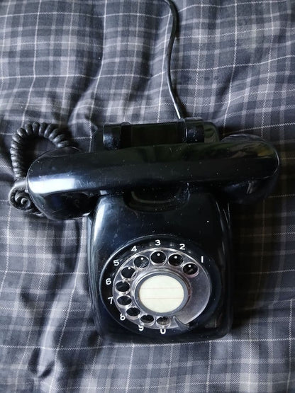 Black rotary dial telephone Showa retro vintage antique