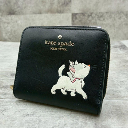 Kate Spade x Disney Aristocats Marie Cat Mini Wallet Black Used From Japan