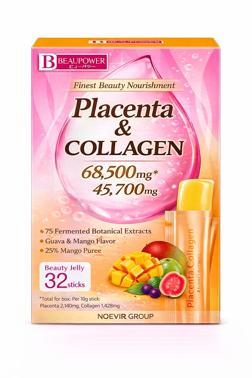 Placenta Collagen Jelly Skin Supplement Mango Flavore 32 sticks 2 set Japan
