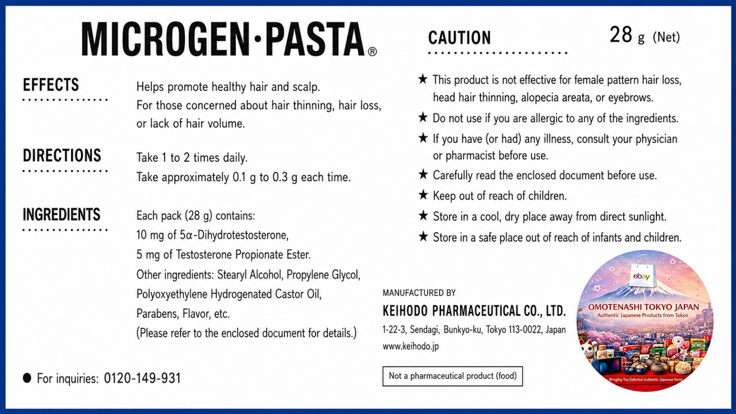 MICROGEN PASTAE 28g Body Hair Growth Cream eyebrows beards chest