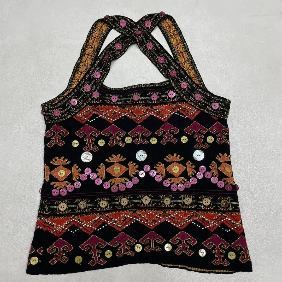 Christian Dior John Galliano Era Botanical Embroidery Knit Tank Top Vintage Rare