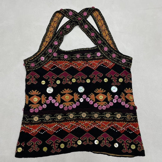 Christian Dior John Galliano Era Botanical Embroidery Knit Tank Top Vintage Rare