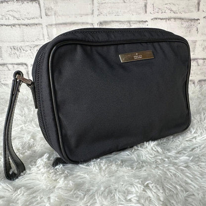 GUCCI Vintage Tom Ford Era Black Canvas Makeup Pouch Unisex Rare Authentic