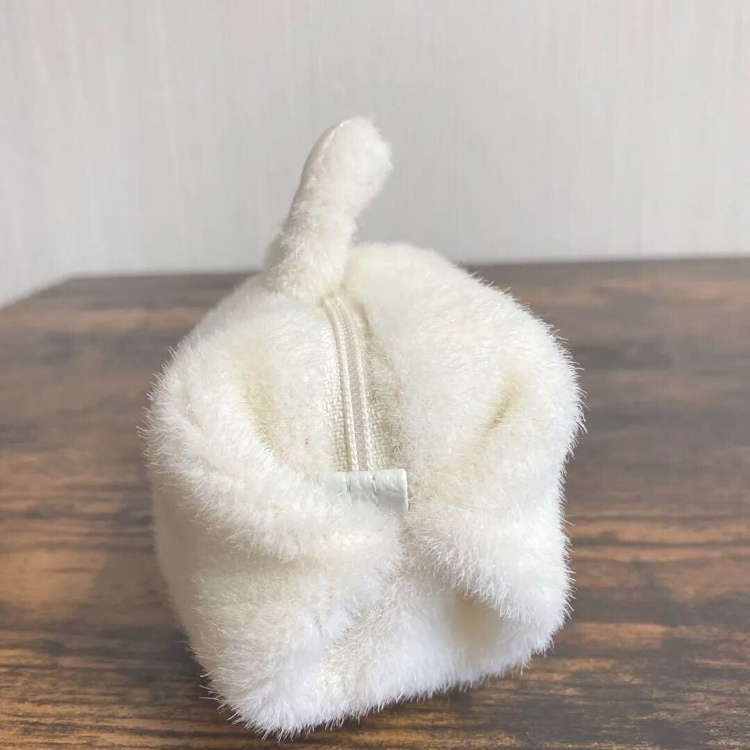 1990's fluffy rabbit pouch white fancy goods new