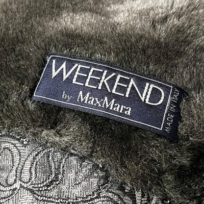 WEEKEND Max Mara Fur Coat Size US 10 Paisley Lining Shawl Collar Double-Breasted