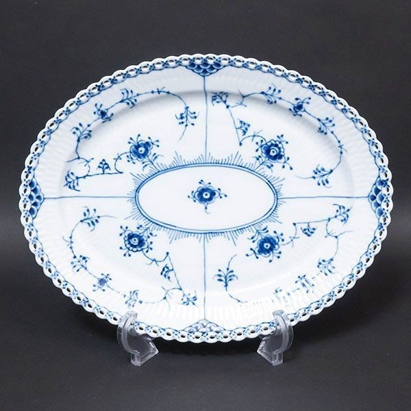 Royal Copenhagen Blue Fluted Full Lace 30cm Oval Plate