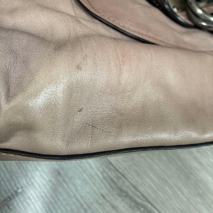 FRANCESCO BIASIA Tote bag Leather Pink Beige Authentic
