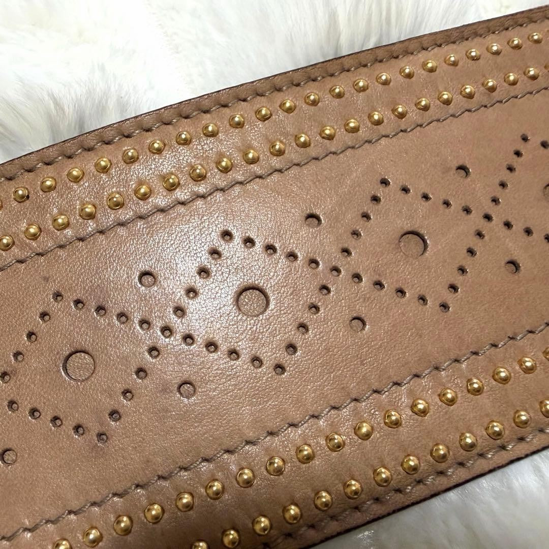Ultra Rare GUCCI Bamboo Tassel Wrap Sash Belt Perforated Brown Leather Italy