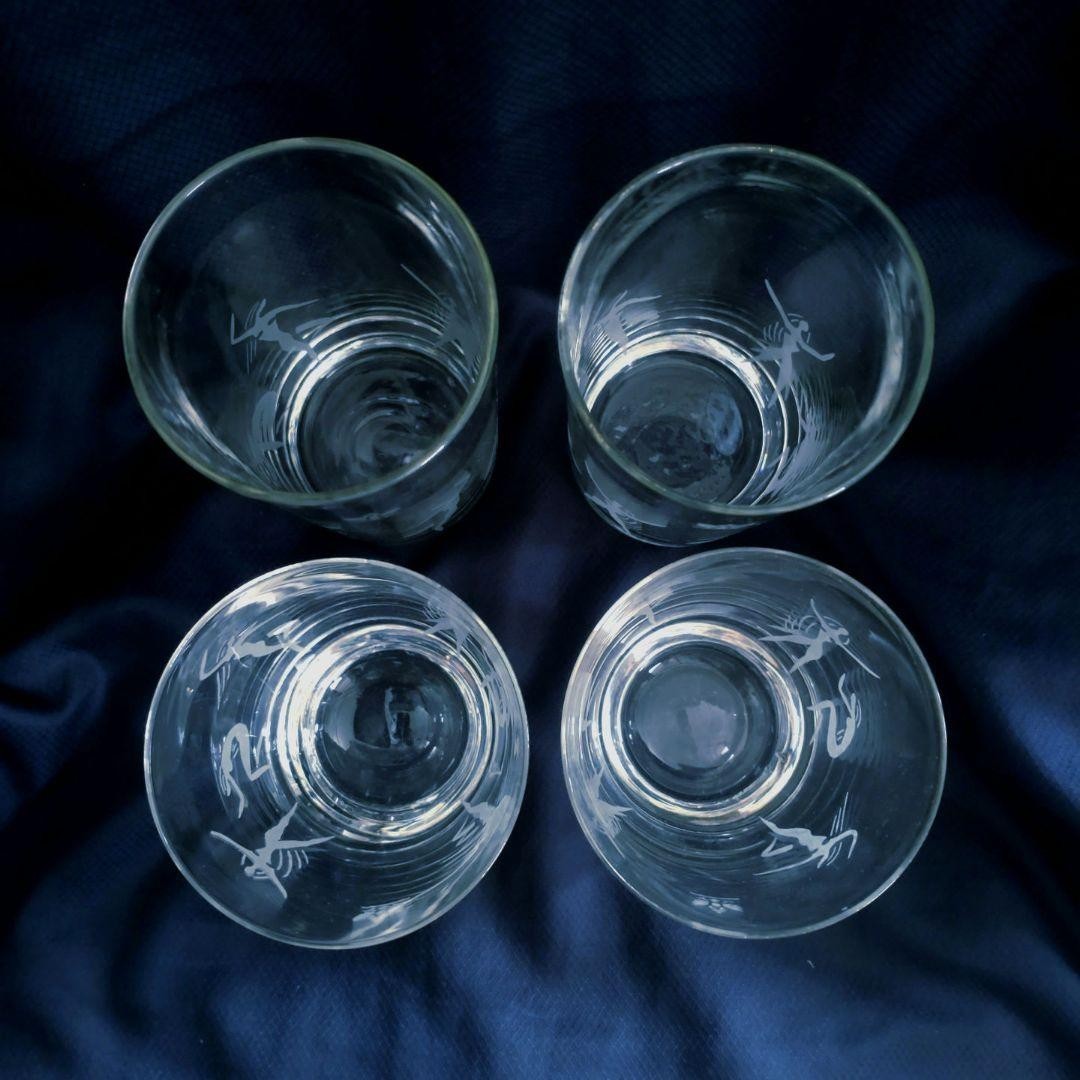 Showa Retro Morozov Brewery Rock Glass Tumbler Glass Novelty 4-Piece Set