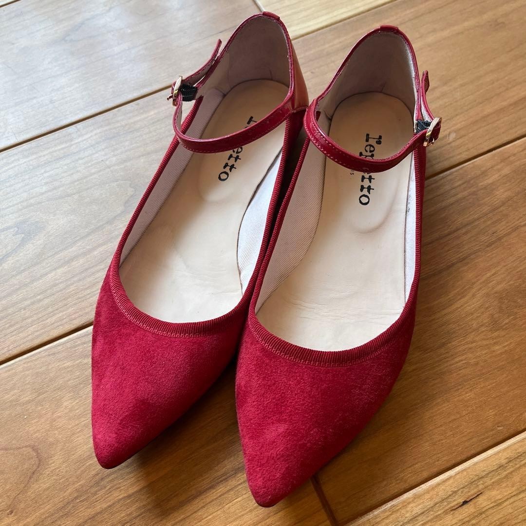 Rare Repetto Clemence Red Patent Leather Ballet Flats Size 38