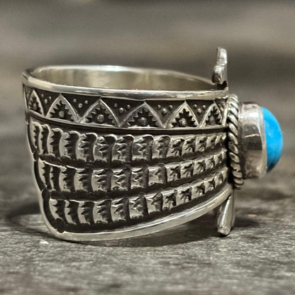 Darrell Cadman Navajo Turquoise Silver Thunderbird Ring