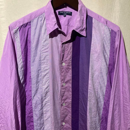 Comme Des Garçons Homme Long Sleeve Shirt Multi-Striped Patchwork Men Size JPN-S