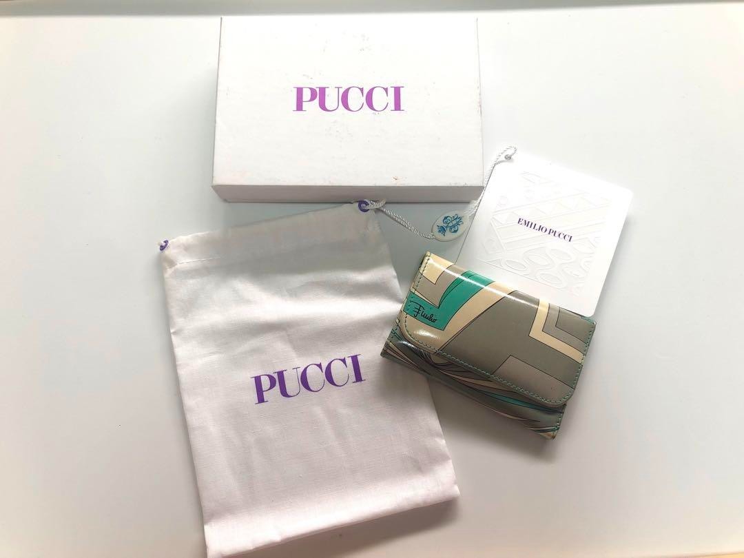 EMILIO PUCCI 6-ring key case, blue, gray, multicolor, women's, used, from Japan