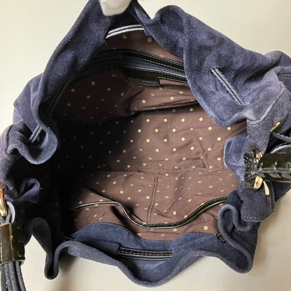 Kate Spade New York Suede Navy Shoulder Bag Hand bag Hobo