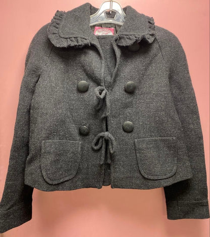 BLUGIRL Blumarine Gray Ribbon Jacket Size M Italian Made Shoulder width: 40 cm