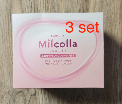 Suntory Milcolla Collagen Powder 30 Sticks x3 Set Milk Ceramide Japan