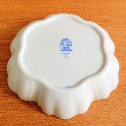 HEREND Fleurs des Indes Deep Plate Tray Dish 14cm Green Chinese Bouquet