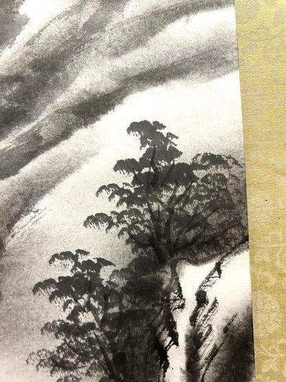 Hanging scroll Landscape Ink wash painting Showa retro