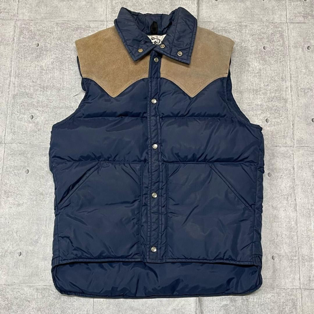 Woolrich Men jacket Vintage 70S Extreme Wool Rich Yaw Leather Down Vest Limited