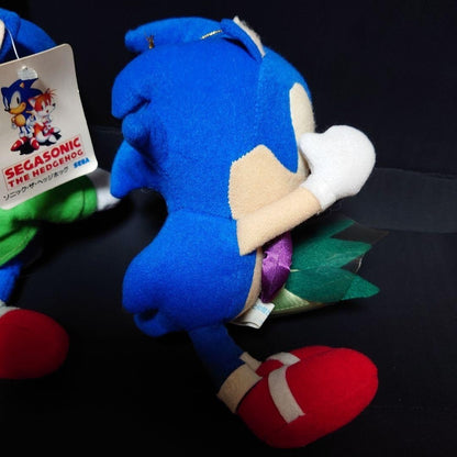 Extremely rare Sonic SEGA plush toy with Sonic and friends dressed up, flower bo
