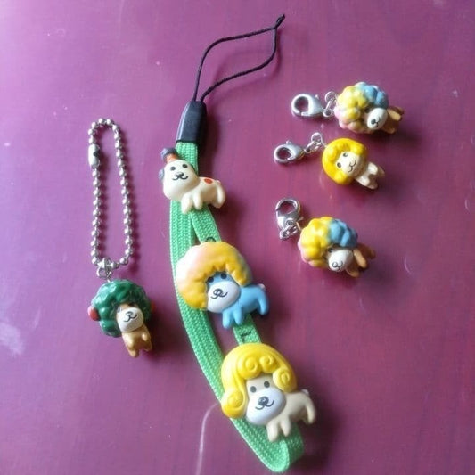 Afro Ken Strap Charm San-X Japan Heisei Retro Keychain Rare