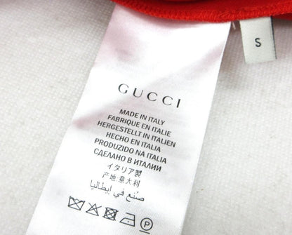GUCCI Dress S Red Frill Jersey Ribbon 95.5cm Length Pre-Owned