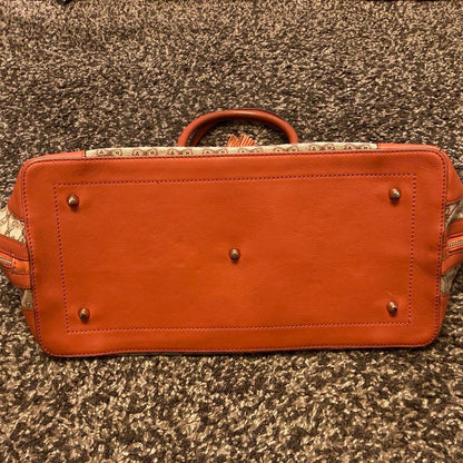 Anya Hindmarch Handbag Dome Total Pattern Canvas Leather Orange