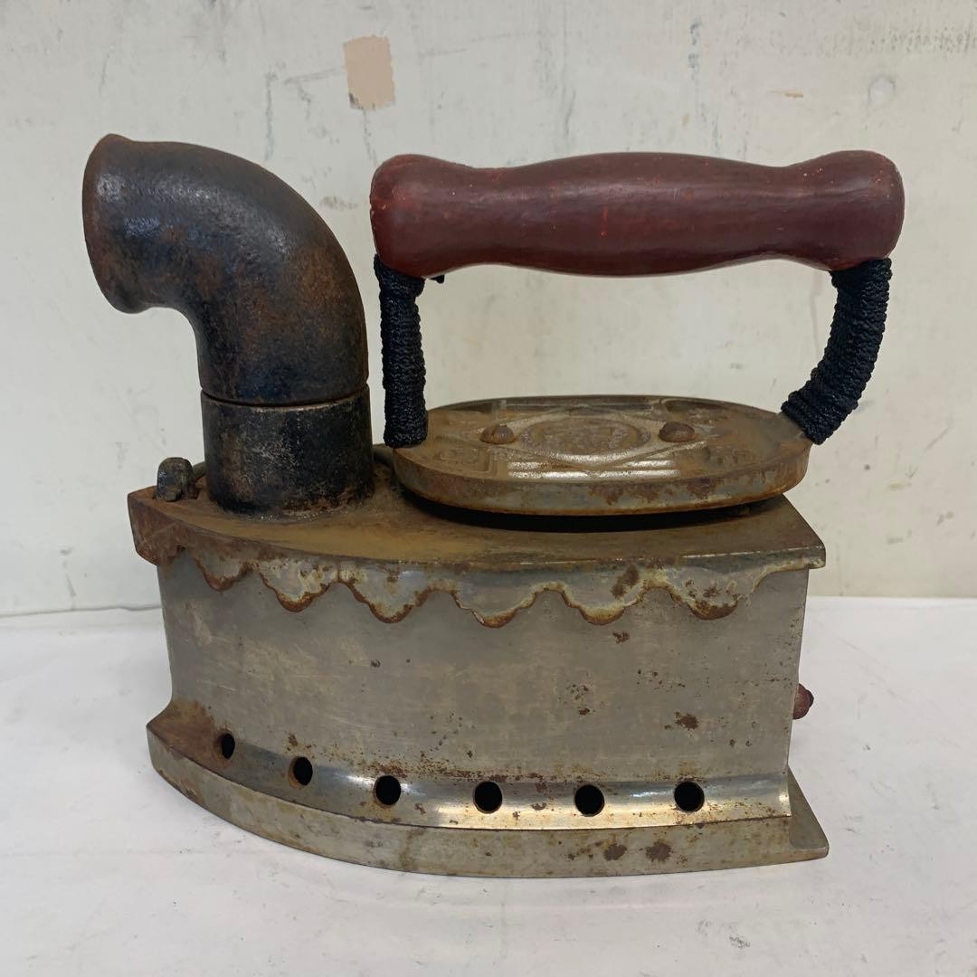 Rare Showa Retro Charcoal Iron Antique Art Collection with ironing board Japan