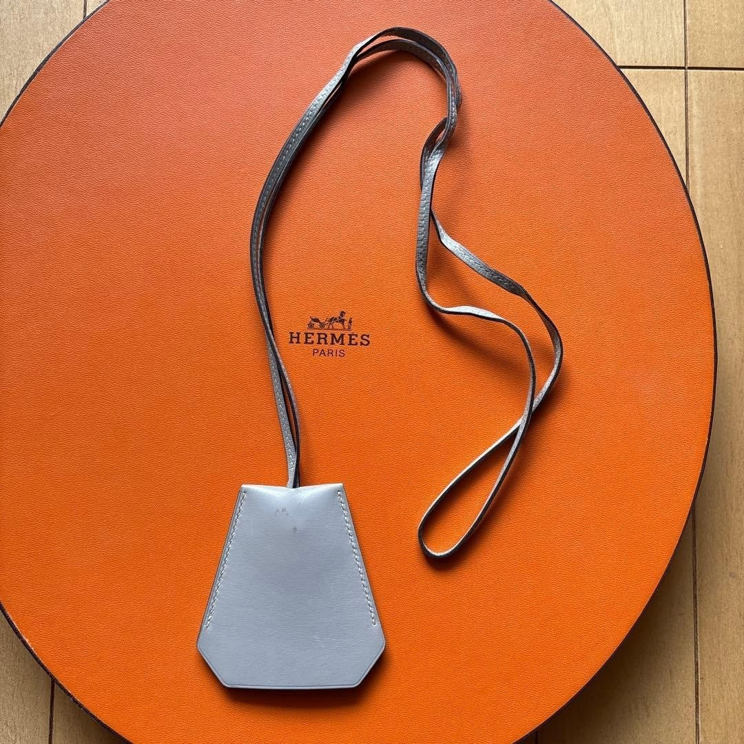 HERMÈS Margiela Era Leather Key Clochette Gray Rare Used