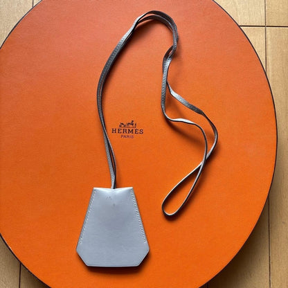 HERMÈS Margiela Era Leather Key Clochette Gray Rare Used