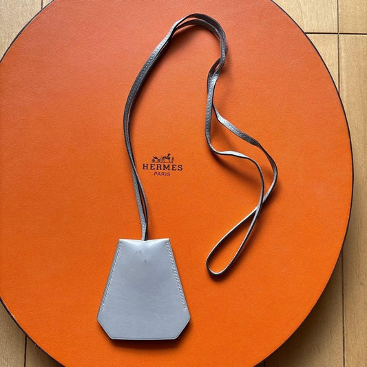 HERMÈS Margiela Era Leather Key Clochette Gray Rare Used