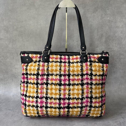 Coach Tote Bag All-over Print Canvas Leather Multicolor Women's Ships