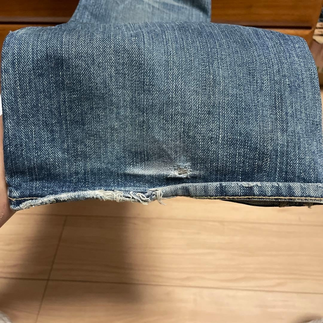LED RECHWE x LEE Light Blue Flare Jeans Size L - Distressed