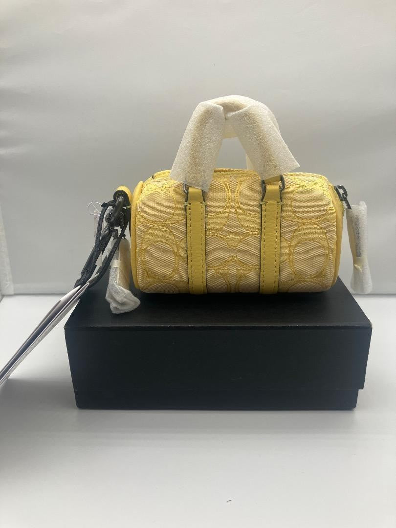 Coach Shoulder Bag Handbags Leather Canvas Charm Keychain C8240 Excellent