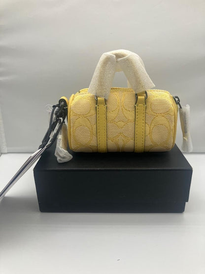 Coach Shoulder Bag Handbags Leather Canvas Charm Keychain C8240 Excellent
