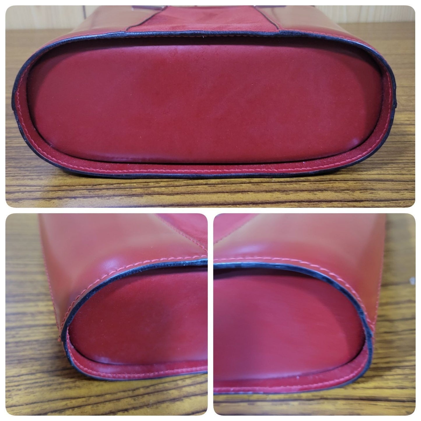 Lanvin Handbag Shoulder Bag Purse Leather in Red Silver Hardware USED Good Cond