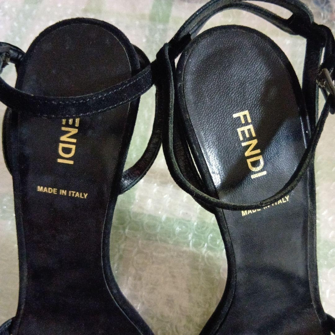 Rare Fendi Black Ankle Strap High Heel Sandals Size 38 (US 7.5-8)