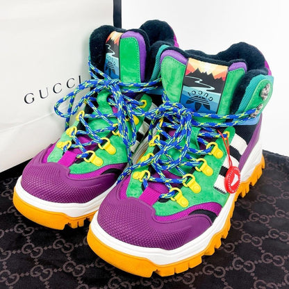 Gucci Adidas Lace-Up Trekking Boots Multi-Color US 6.5 Excellent Used No Box F/S